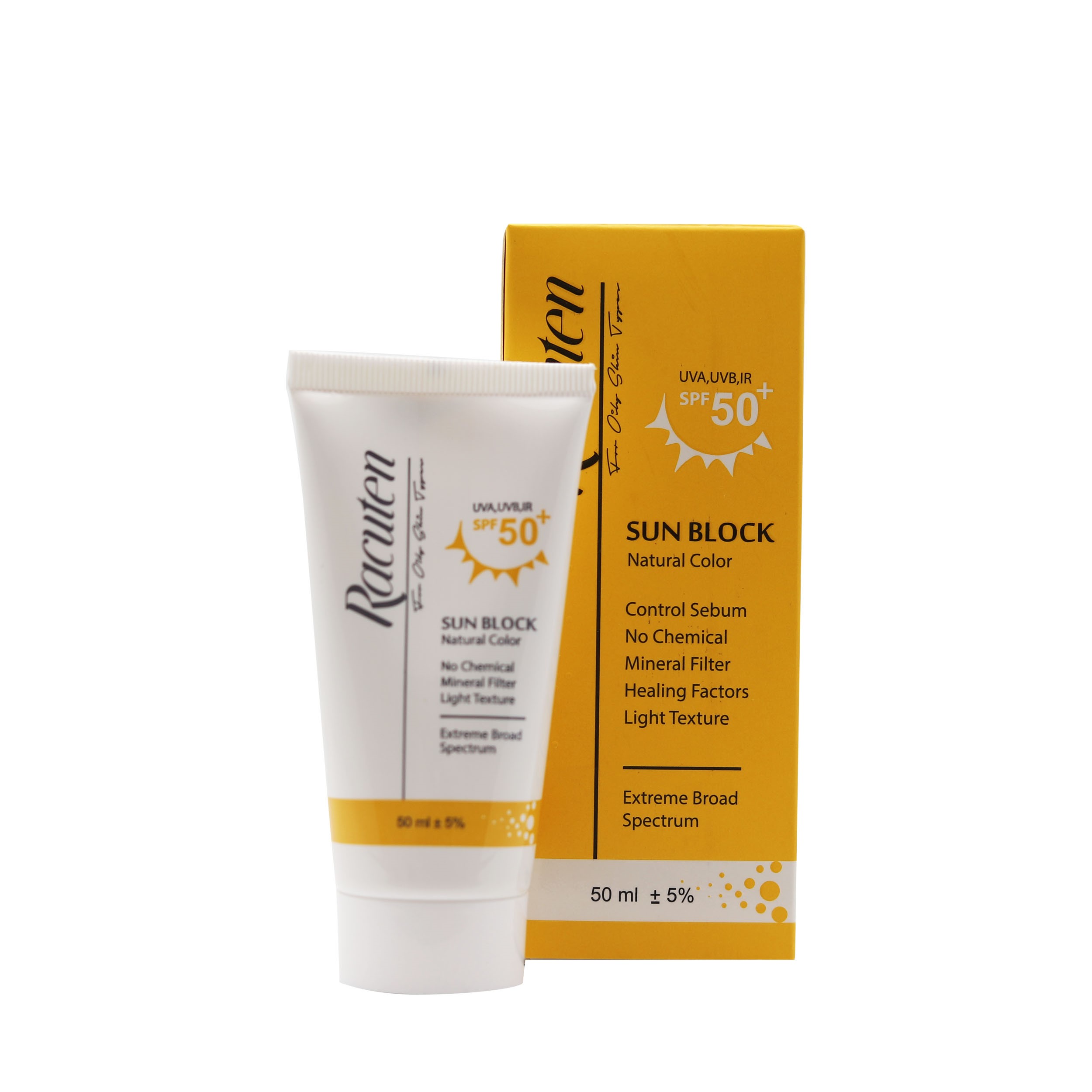 کرم ضد آفتاب پوست چرب spf50 رنگی راکوتن